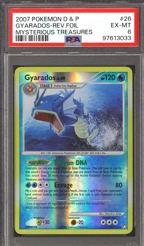 Pokemon Mysterious Treasures Reverse Holo Foil Gyarados 26/123 PSA 6