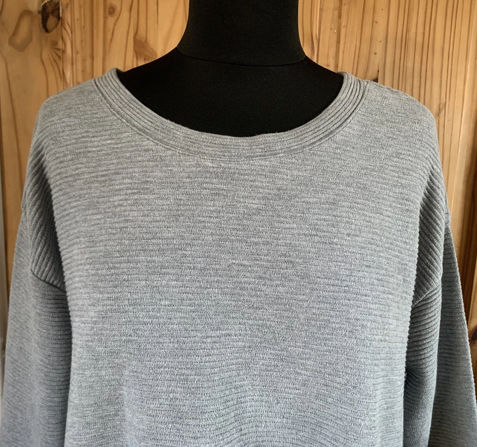 JOULES ! SIZE 20 ! LOVELY GREY RIBBED TOP ! THICK STRETCH COTTON ! ZIPS !STRETCH - Image 2 of 4