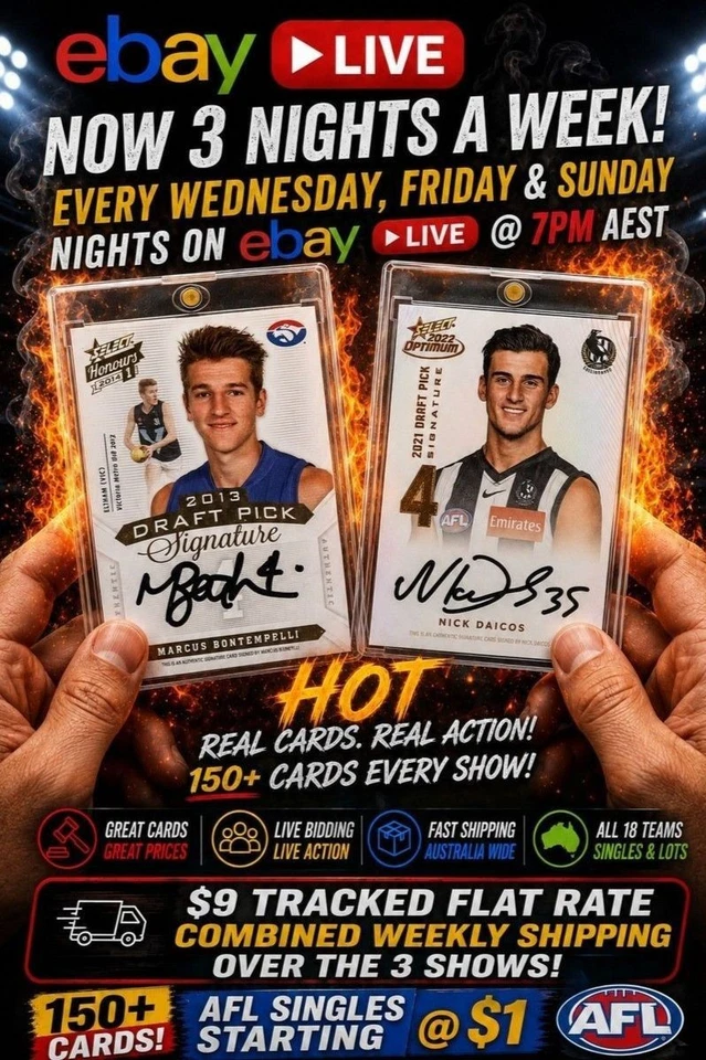 AFL CARD SINGLES - $1 START AUCTIONS