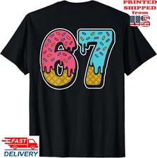 67 Ice Cream Drip Meme Six Seven Gen Alpha Slang (On Back) T-Shirt, Unisex Tee