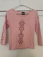 Vintage Harley-Davidson Shirt Womens Small Pink Rhinestone Graphic Daytona 2000s