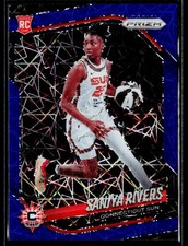 2025 Panini Prizm WNBA #131 Saniya Rivers Blue Velocity Prizms