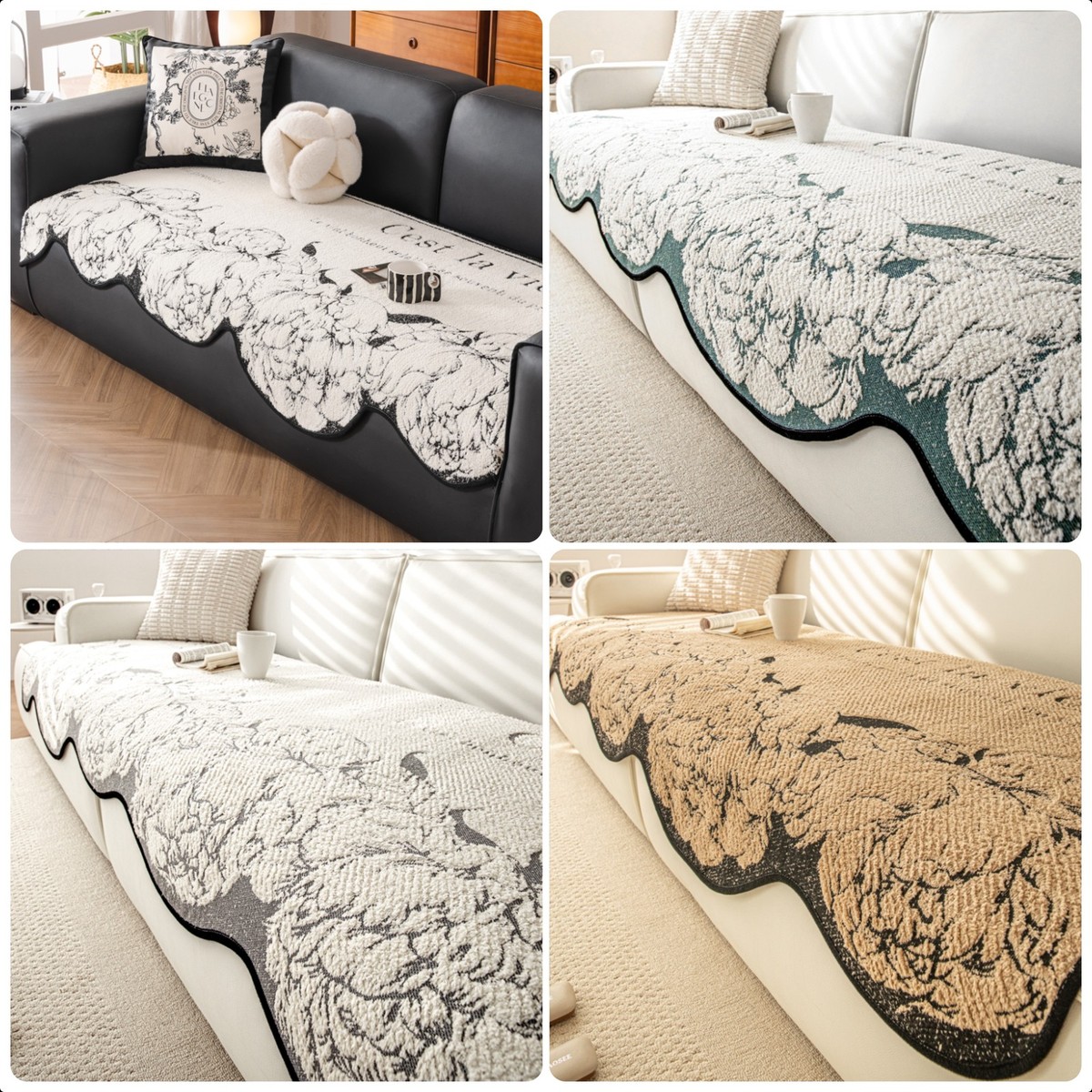 Carpet-Like Thick Sofa Cushion Cover Stylish Tufted Fabric