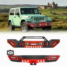 Offroad Frontrear Bumper For 2007-2018 Jeep Wrangler Jkjku Wwinch Plate Light Offroad Frontrear Bumper For 2007-2018 Jeep Wrangler Jkjku Wwinch Plate Light