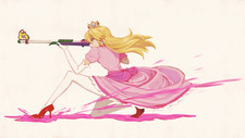 Anime princess peach super mario nintendo girls with Custom Gaming Mat Desk