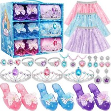 Princess Dress Up Costume Jewelry Set Pretend Play Toy for Girls Kids