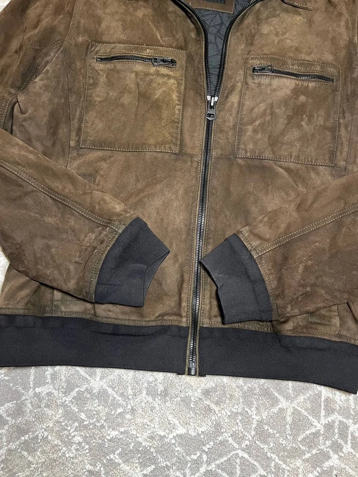 Hugo Boss Suede Men's Jacket Size US 38R/UK48/ M Brown 100% Goatskin - Image 4 of 4