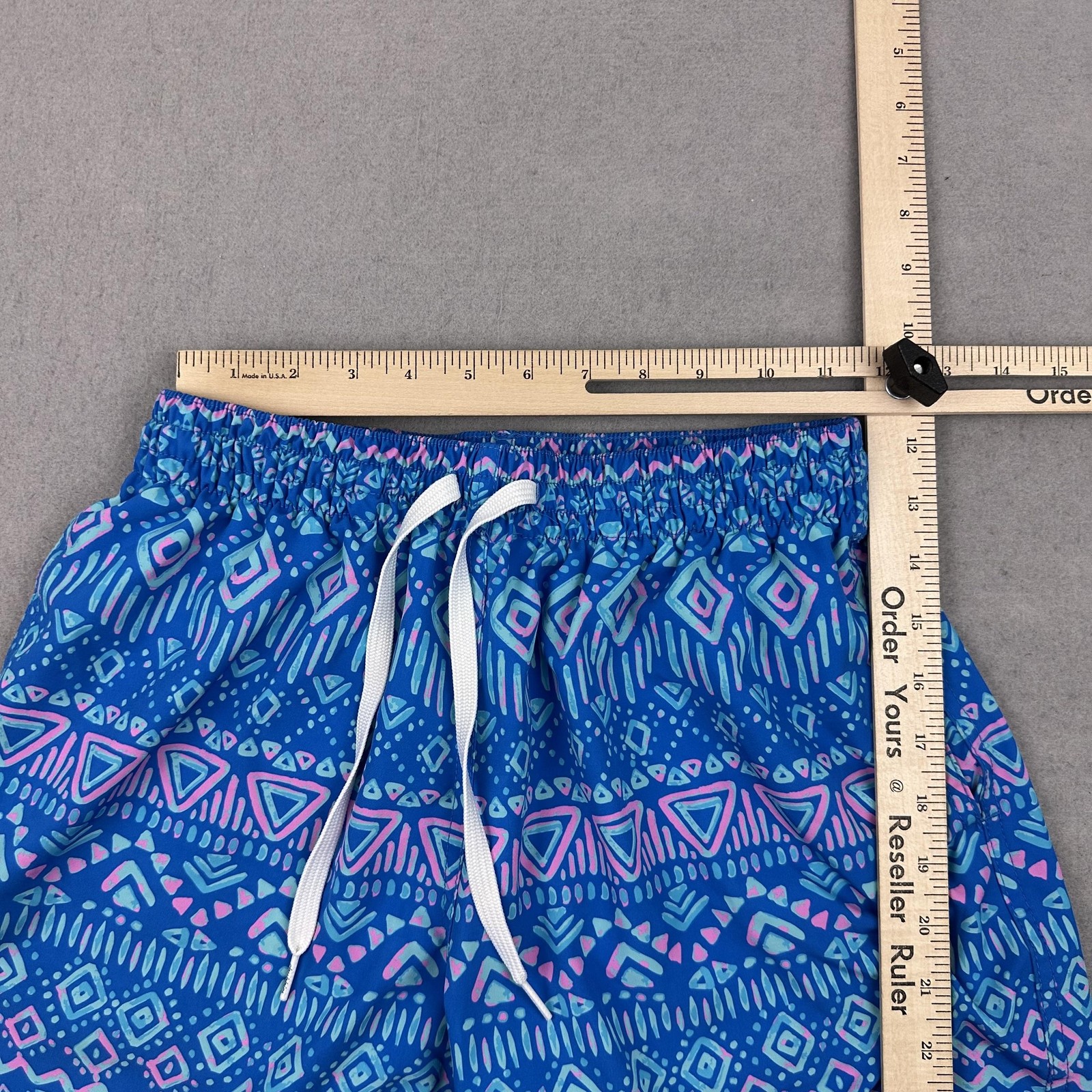 Chubbies Swim Trunks Shorts Mens Small Blue Geometric Mesh Lined Drawstring S
