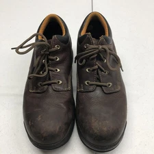 Timberland PRO Work Shoes Mens Size 9W Brown Leather Safety Toe Slip Resistant