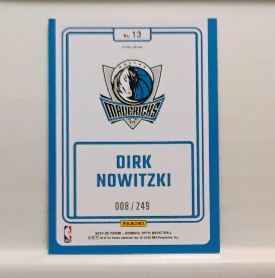 Dirk Nowitzki Winner Stays #/249 verde Hyper Prizm - 2024-25 Panini Donruss Optic Foto 2 de 2