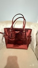 Michael Kors Voyager Large Handbag Purse Tote Shoulder Bag Cherry Red Purse New