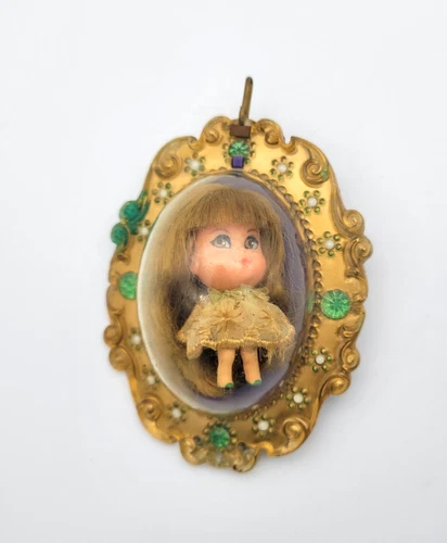 Liddle Kiddles Lou Lucky Locket Mattel Doll & original locket #3537