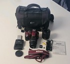 Red Nikon D3300 Digital Slr Camera 2 Nikkor Lens More Shutter Count Only = 3476