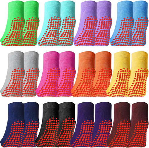 12 Pairs Non Slip Socks Ankle Grip anti Skid Socks for Boys Toddlers Girl
