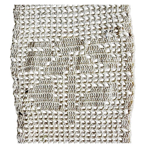 "Encaje de algodón beige ganchillo hecho a mano vintage 65"" x 4,5""" - Imagen 2 de 3