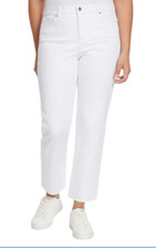 NEW ELLA MOSS Women's Mid-Rise White Straight Leg Ankle Stretch Jeans 14 NWT