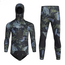 Men Spearfishing Wetsuit Neoprene Open Cell Camouflage Diving Suit 2pcs Set