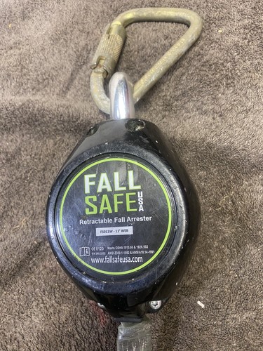 FALL SAFE PROTECTION SELF-RETRACTING LIFELINE LANYARD 11 FEET LOCKING SNAP HOOK - Picture 3 of 12