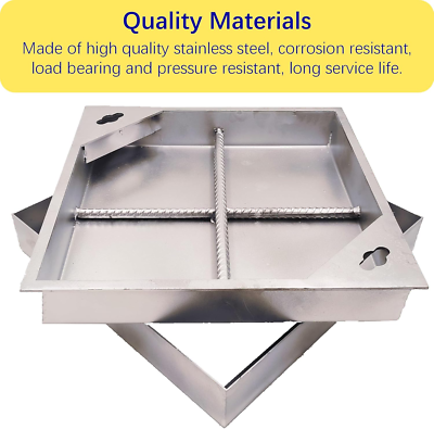 16X16 Stainless Steel Manhole Cover and Frame, Square Septic