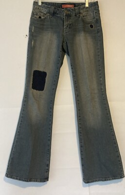 Ladies Womens CALVIN KLEIN CHOICE JEANS PATCHWORK Sz 28 Denim Wide Leg HIPPIE