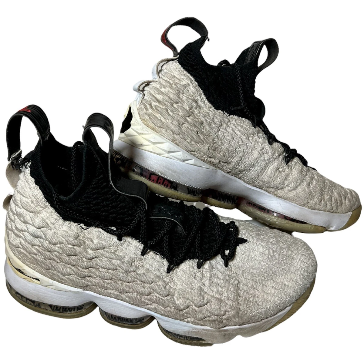 Nike LeBron XV 15 Graffiti Battleknit White Black Sneakers Men s Size 10