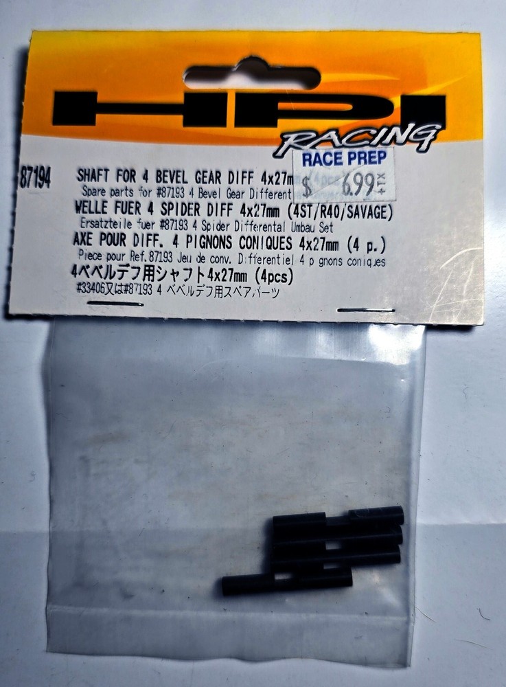 HPI Racing 87194 Shaft For 4 Bevel Gear Diff 4x27mm