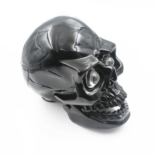 12v Universal Motorcycle Skull Headlight LED Head Light Lamp For Harley Kawasaki - Picture 5 of 9