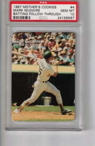 1987 Mother's Cookies # 4 Mark McGwire RC PSA 10