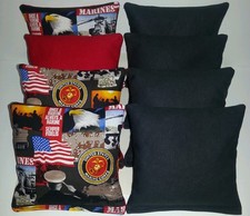 SET OF 8 USMC MARINES CORNHOLE BEAN BAGS  FREE SHIPPING  