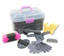 Pferde Putzbox LINA zweifärbig Putzkasten Putzkoffer gefüllt für Kinder 8 Teile