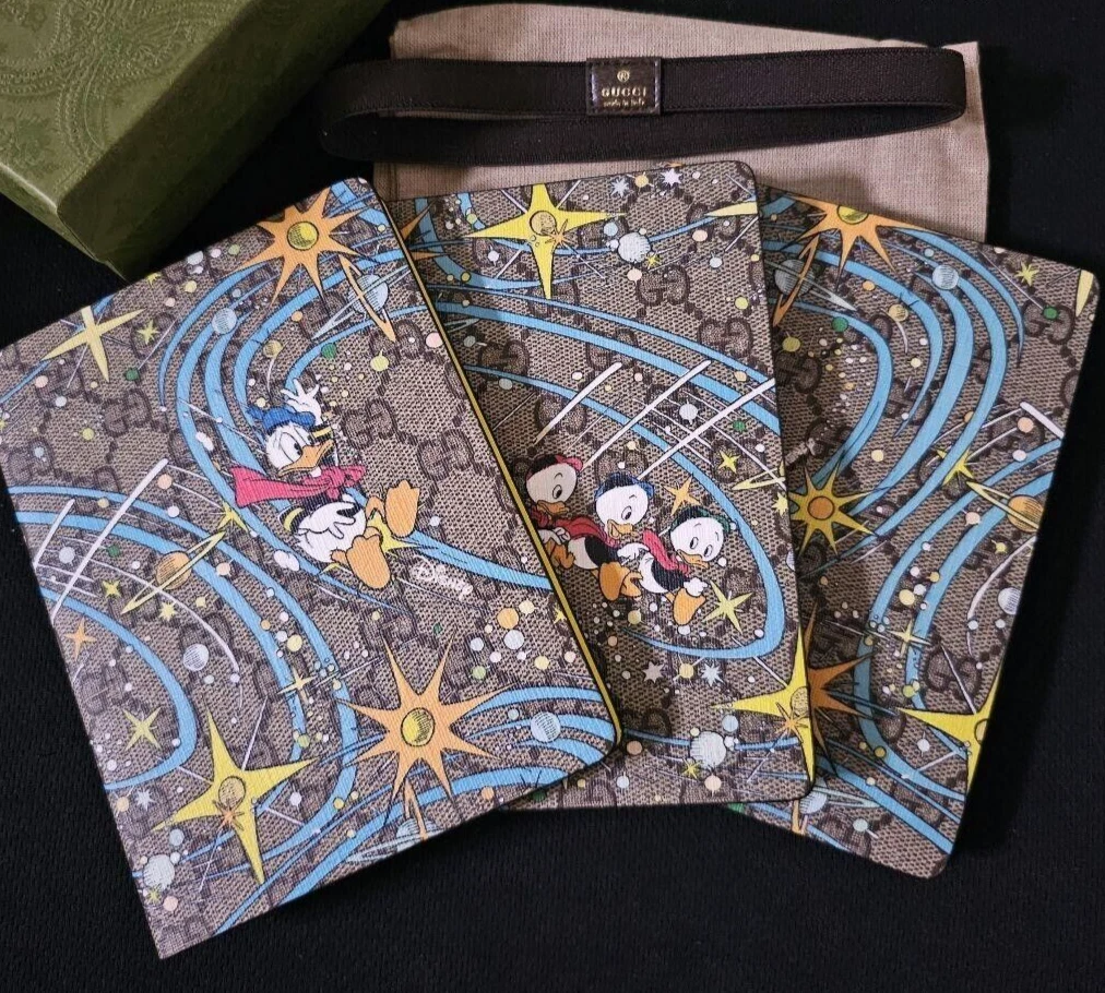 GUCCI x Disney Donald Duck Carnet Lot de 3 Bloc notes Mémo GG Supreme Neuf