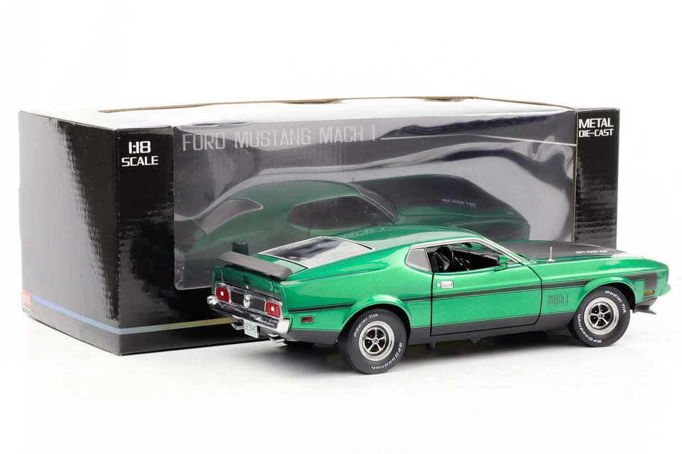 1:18 Ford Mustang Mach 1 Coupé 351 Ramp Air 1971 Grabber Green Sun Star - Imagen 2 de 4