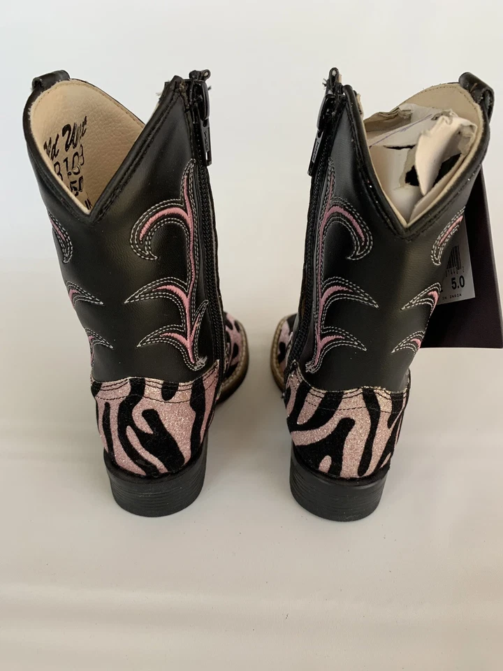 Botas de Vaquero OLD WEST Zibra Estampado Brillo Rosa/Negro Niño Pequeño Talla 5 Foto 4 de 4