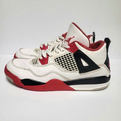 Nike Air Jordan 4 IV Retro Fire Red White BQ7669-160 Boys Youth