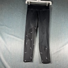 Nike Dri-Fit Women Leggings Size XS Black Stretch Swoosh Logo Skinny Leg Pull On