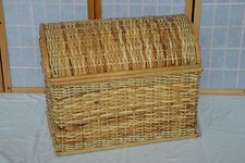 CESTO PORTABIANCHERIA VIMINI IN MIDOLLINO BANANO FODERA CM 50x30x40 H PELLET