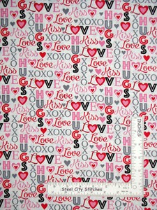 Hearts Of Love Valentine Hugs Kisses Gray Crm Cotton Fabric Studio E By The Yard 703081208135 Ebay