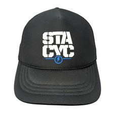 STACYC Snapback Rope Trucker Hat Black Youth One Size Mesh Back Solid