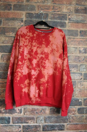 REWORKED BLEACHED RED OVERSIZED SWEATER 