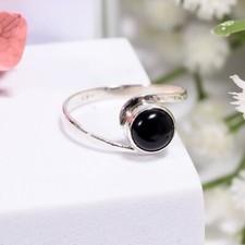 Black Onyx Women Ring 925 Sterling Silver Handmade Fidget Ring All Size SR695