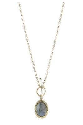 Marcia Moran Nima 18  Toggle Front Pendant NWT 18k GP Labradorite Necklace $117