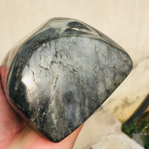 1978g Grande Oro Natural Precioso Cuarzo Labradorita Cristal Exhibición Espécimen - Imagen 6 de 11