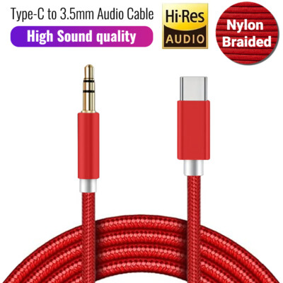 Type C to Aux Cable USB Type-C Male To 3.5mm Cord Car AUX Music Audio Adapter