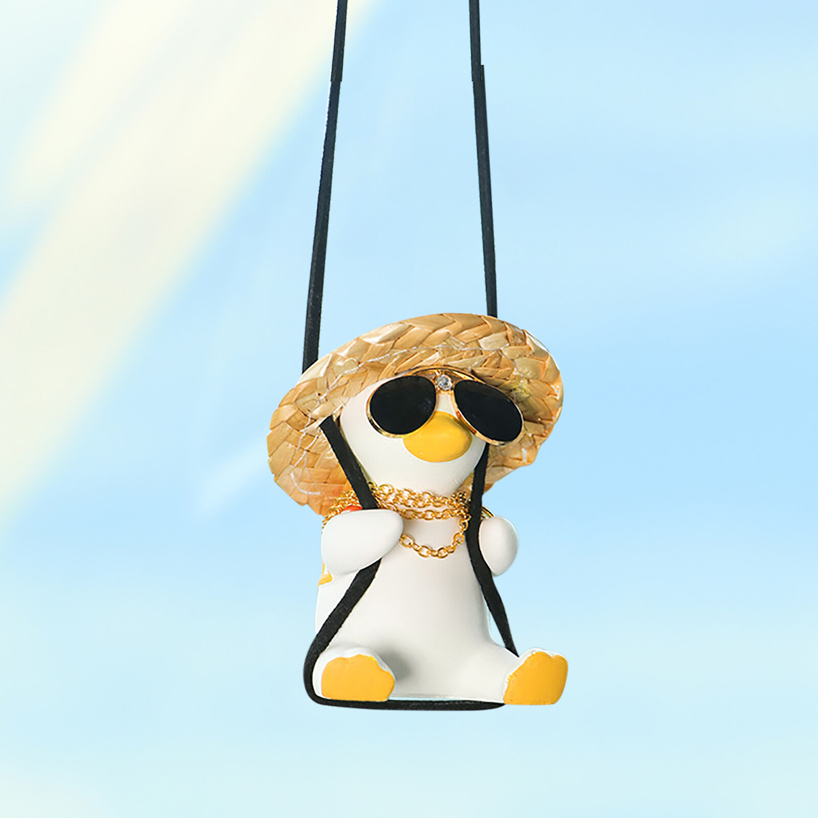 Hanging Ornament Swinging Duck Car Rear View Mirror Charms Decor
