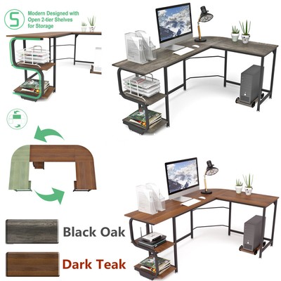 L Shaped Desk Corner Gaming Computer Desk Office Workstation