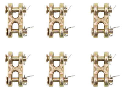 6x Twin Clevis Safety Chain Repair Link 1/4'' 5/16'' G70 Truck Trailer 4700WLL