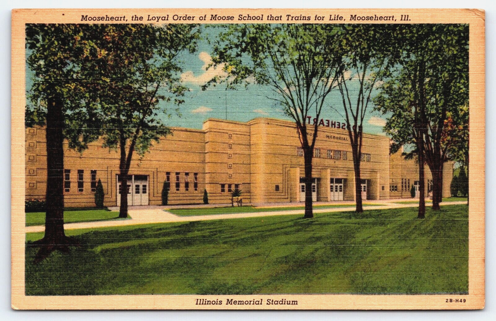 Mooseheart Illinois, Illinois Memorial Stadium, Loyal Order Of Moose, Postcard