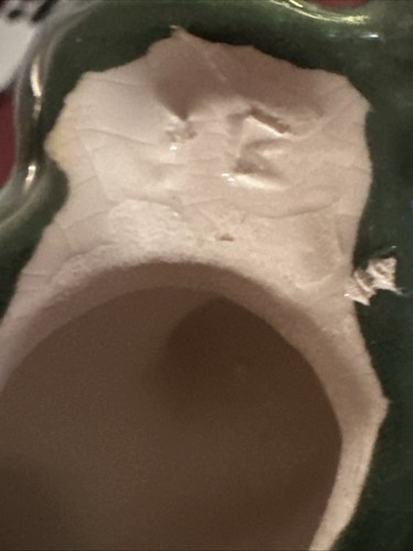 Frog, Vintage Miniature Ceramic Green Frog Figurine Handmade  2.25x3.75” - Picture 8 of 8