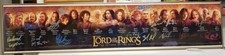 LOTR POSTER BANNER ROTK FRAMED SIGNED BY 28 ACTORS---Excellent Cond ---24X65