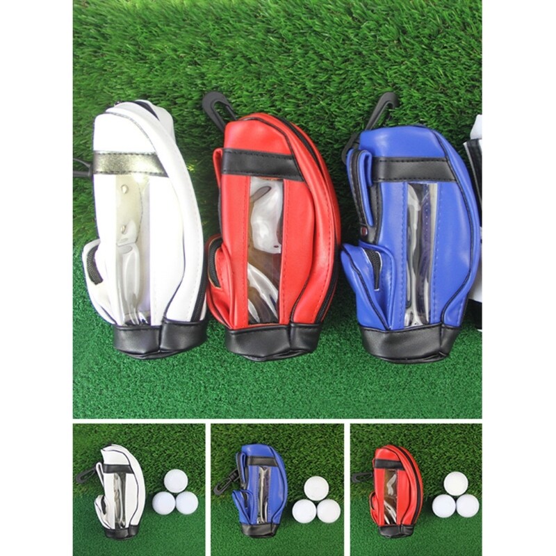 Golf Ball Carry Bag PU Leathers Golf Storage Bag Mini Golf Bag Storage